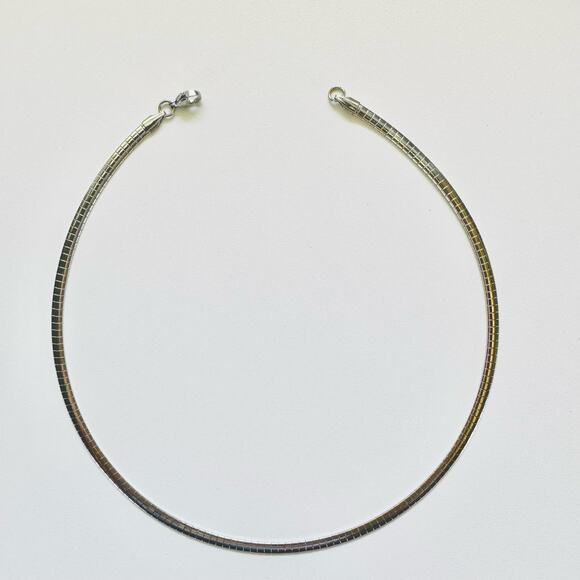 NEW NORDSTROM REVOLVE Silver Choker Omega Chain Link 5mm Necklace Jewelry Retro - Picture 6 of 10